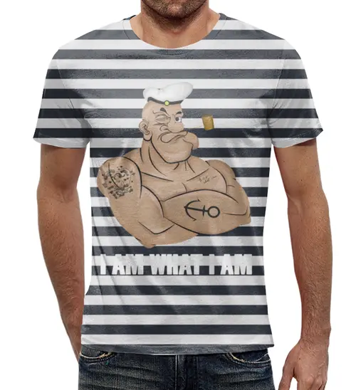 Заказать мужскую футболку в Москве. Футболка с полной запечаткой (мужская) Боцман (1) от T-shirt print  - готовые дизайны и нанесение принтов.
