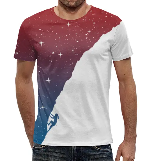 Заказать мужскую футболку в Москве. Футболка с полной запечаткой (мужская) Звездная гора от ISliM - готовые дизайны и нанесение принтов.