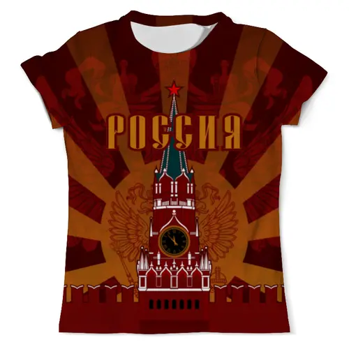 Заказать мужскую футболку в Москве. Футболка с полной запечаткой (мужская) Кремль от gopotol - готовые дизайны и нанесение принтов.