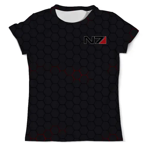 Заказать мужскую футболку в Москве. Футболка с полной запечаткой (мужская) N7 - Mass Effect от Nos  - готовые дизайны и нанесение принтов.