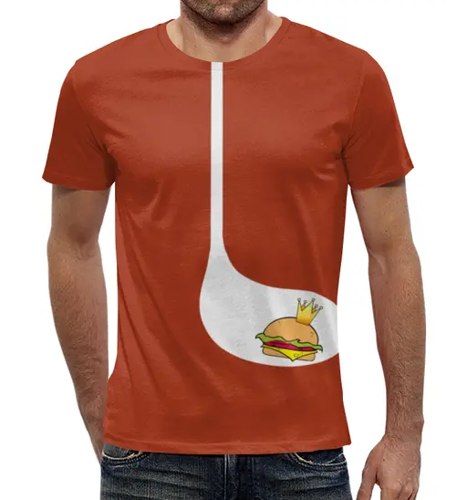 Заказать мужскую футболку в Москве. Футболка с полной запечаткой (мужская) BURGER от CoolDesign - готовые дизайны и нанесение принтов.