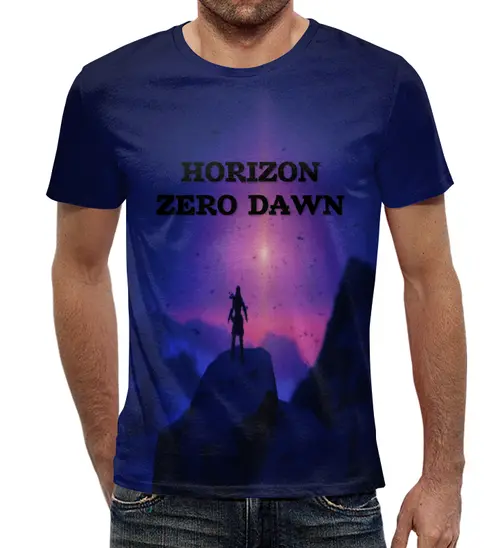 Заказать мужскую футболку в Москве. Футболка с полной запечаткой (мужская) Horizon Zero Dawn от THE_NISE  - готовые дизайны и нанесение принтов.