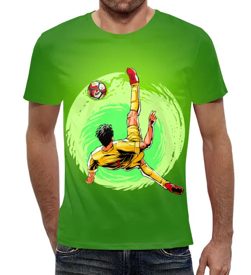 Заказать мужскую футболку в Москве. Футболка с полной запечаткой (мужская) Футболист  от T-shirt print  - готовые дизайны и нанесение принтов.