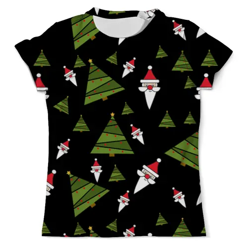 Заказать мужскую футболку в Москве. Футболка с полной запечаткой (мужская) Новогодняя елка от weeert - готовые дизайны и нанесение принтов.
