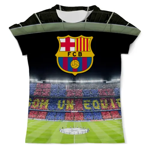 Заказать мужскую футболку в Москве. Футболка с полной запечаткой (мужская) Барселона от skynatural - готовые дизайны и нанесение принтов.
