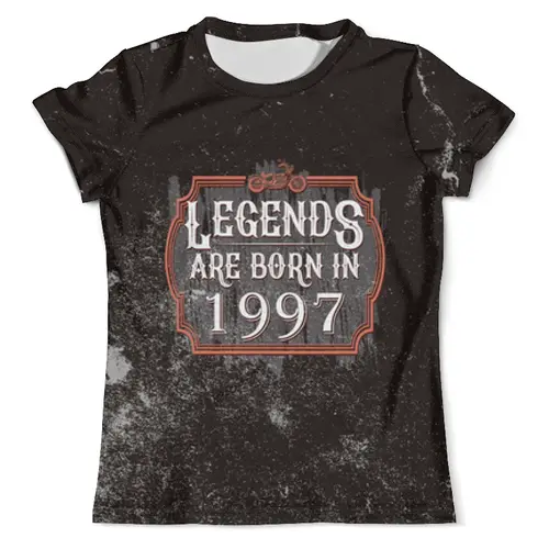 Заказать мужскую футболку в Москве. Футболка с полной запечаткой (мужская) Legends Are Born In 1997 от tutik_mutik@mail.ru - готовые дизайны и нанесение принтов.