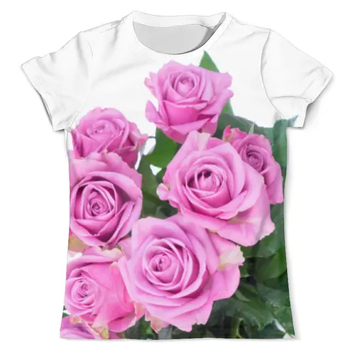 Заказать мужскую футболку в Москве. Футболка с полной запечаткой (мужская) Букет роз от THE_NISE  - готовые дизайны и нанесение принтов.