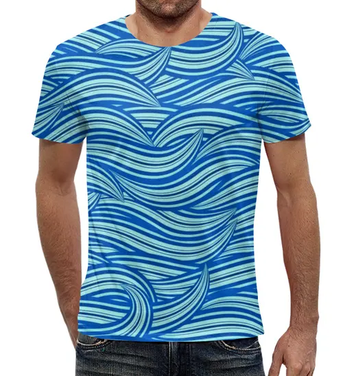 Заказать мужскую футболку в Москве. Футболка с полной запечаткой (мужская) Морские волны от THE_NISE  - готовые дизайны и нанесение принтов.