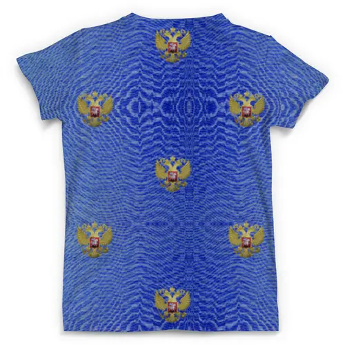 Заказать мужскую футболку в Москве. Футболка с полной запечаткой (мужская) Патриотическая синяя. от hagehog - готовые дизайны и нанесение принтов.