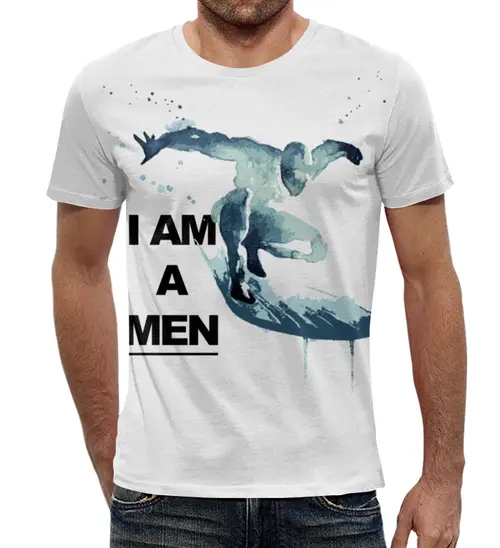 Заказать мужскую футболку в Москве. Футболка с полной запечаткой (мужская) коллекция "I'm a men" от aleksasha-08@mail.ru - готовые дизайны и нанесение принтов.
