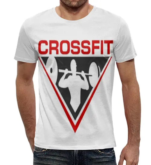 Заказать мужскую футболку в Москве. Футболка с полной запечаткой (мужская) CrossFit от no_fear - готовые дизайны и нанесение принтов.