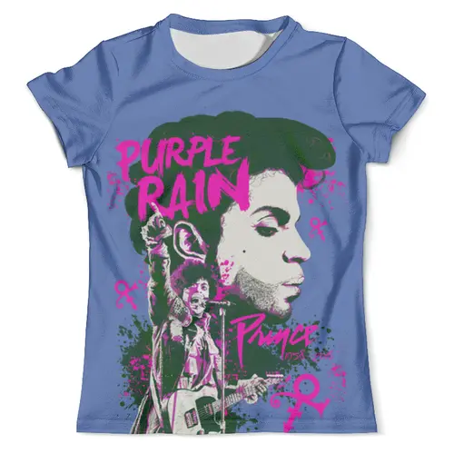Заказать мужскую футболку в Москве. Футболка с полной запечаткой (мужская) Prince – Purple Rain (blue) от balden - готовые дизайны и нанесение принтов.