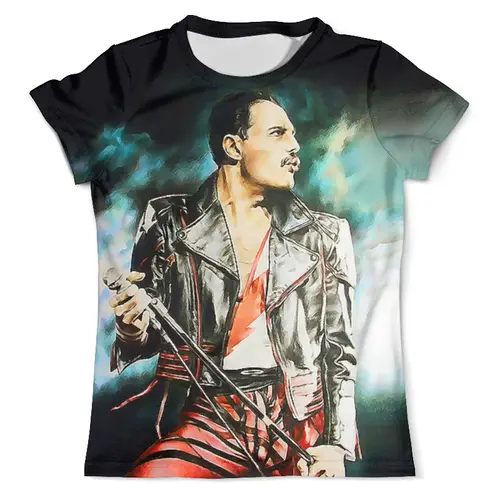 Заказать мужскую футболку в Москве. Футболка с полной запечаткой (мужская) Freddie Mercury  от ПРИНТЫ ПЕЧАТЬ  - готовые дизайны и нанесение принтов.