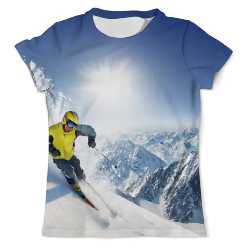 Заказать мужскую футболку в Москве. Футболка с полной запечаткой (мужская) Зимняя скорость от agrius88@mail.ru - готовые дизайны и нанесение принтов.