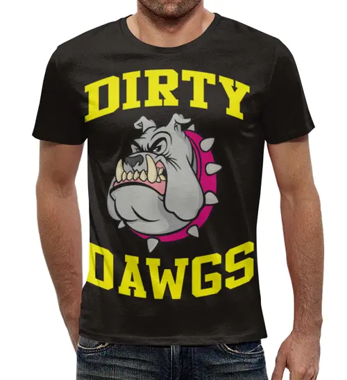 Заказать мужскую футболку в Москве. Футболка с полной запечаткой (мужская) Dirty DAWGS от ПРИНТЫ ПЕЧАТЬ  - готовые дизайны и нанесение принтов.