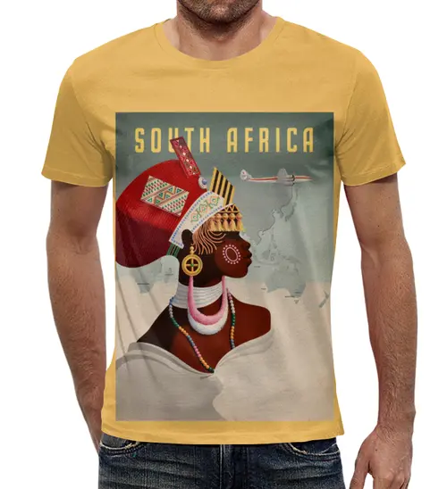 Заказать мужскую футболку в Москве. Футболка с полной запечаткой (мужская) Южная Африка от acidhouses - готовые дизайны и нанесение принтов.