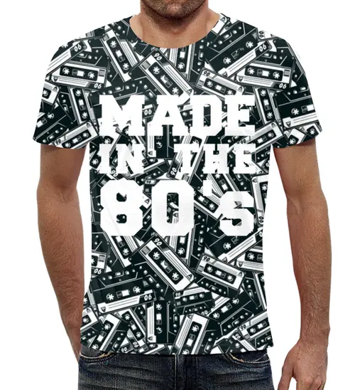 Заказать мужскую футболку в Москве. Футболка с полной запечаткой (мужская) MADE IN 80'S от balden - готовые дизайны и нанесение принтов.