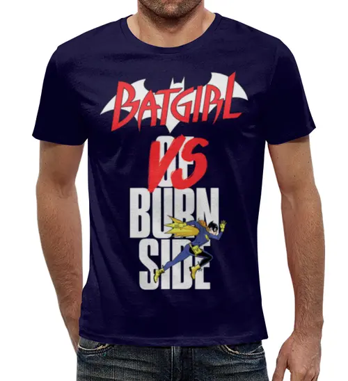 Заказать мужскую футболку в Москве. Футболка с полной запечаткой (мужская) Batgirl vs от T-shirt print  - готовые дизайны и нанесение принтов.