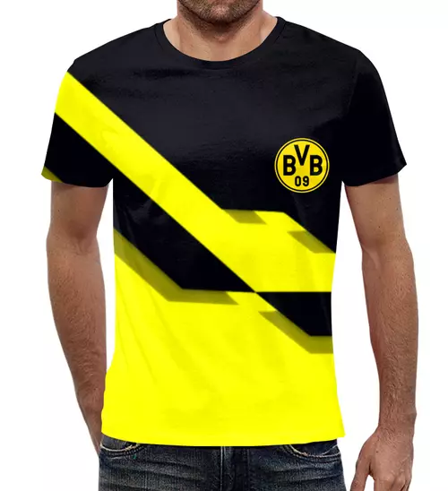 Заказать мужскую футболку в Москве. Футболка с полной запечаткой (мужская) Borussia sport fc от DeFive  - готовые дизайны и нанесение принтов.