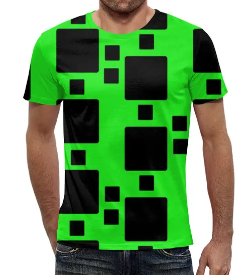 Заказать мужскую футболку в Москве. Футболка с полной запечаткой (мужская) Черные квадраты от THE_NISE  - готовые дизайны и нанесение принтов.