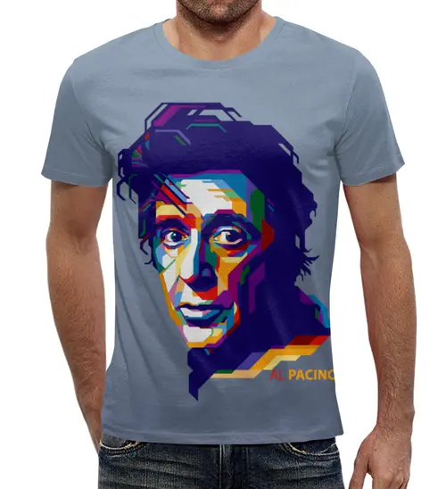 Заказать мужскую футболку в Москве. Футболка с полной запечаткой (мужская) Al Pacino от T-shirt print  - готовые дизайны и нанесение принтов.