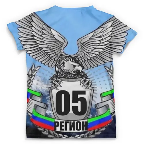 Заказать мужскую футболку в Москве. Футболка с полной запечаткой (мужская) Футболка "05 регион" от Re  Tyan - готовые дизайны и нанесение принтов.