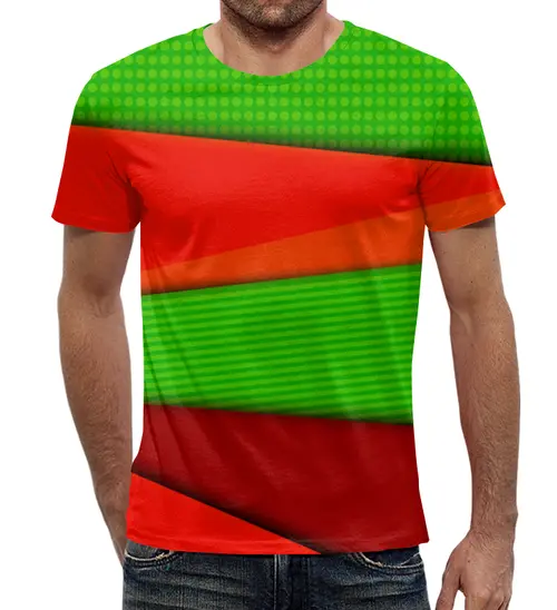 Заказать мужскую футболку в Москве. Футболка с полной запечаткой (мужская) Цветные полосы от THE_NISE  - готовые дизайны и нанесение принтов.
