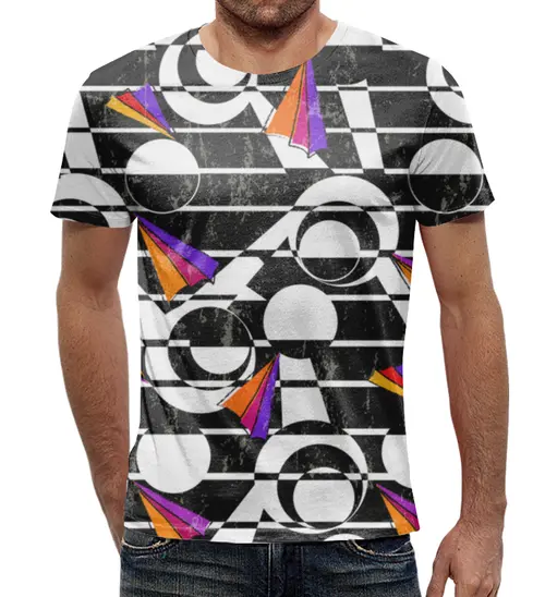 Заказать мужскую футболку в Москве. Футболка с полной запечаткой (мужская) Abstract Geometric Design от balden - готовые дизайны и нанесение принтов.