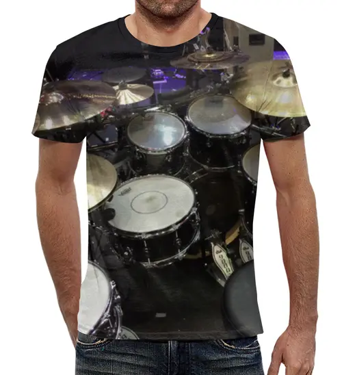 Заказать мужскую футболку в Москве. Футболка с полной запечаткой (мужская) Drums от Vladec11 - готовые дизайны и нанесение принтов.