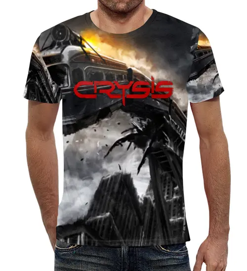 Заказать мужскую футболку в Москве. Футболка с полной запечаткой (мужская) Crysis  от  PRO_DESIGN - готовые дизайны и нанесение принтов.