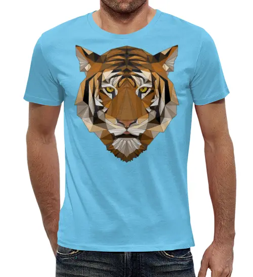 Заказать мужскую футболку в Москве. Футболка с полной запечаткой (мужская) Тигр  от T-shirt print  - готовые дизайны и нанесение принтов.