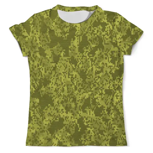 Заказать мужскую футболку в Москве. Футболка с полной запечаткой (мужская) Зелёный Пиксельный Камуфляж от armyshop - готовые дизайны и нанесение принтов.