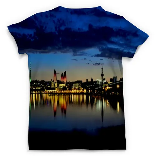 Заказать мужскую футболку в Москве. Футболка с полной запечаткой (мужская) Город-Баку от THE_NISE  - готовые дизайны и нанесение принтов.