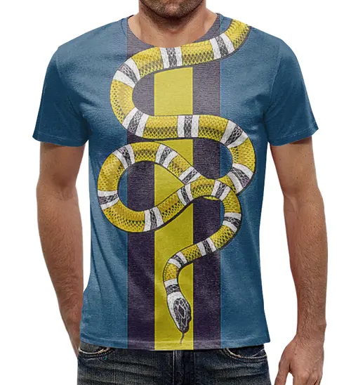Заказать мужскую футболку в Москве. Футболка с полной запечаткой (мужская) Snake Design от balden - готовые дизайны и нанесение принтов.