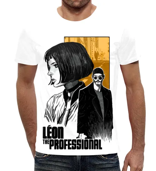 Заказать мужскую футболку в Москве. Футболка с полной запечаткой (мужская) Leon       от T-shirt print  - готовые дизайны и нанесение принтов.