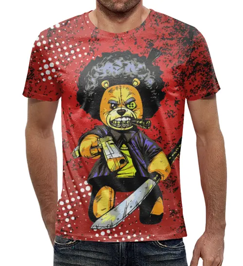 Заказать мужскую футболку в Москве. Футболка с полной запечаткой (мужская) Teddy Gangsta от balden - готовые дизайны и нанесение принтов.