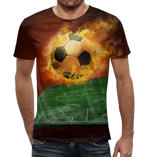 Заказать мужскую футболку в Москве. Футболка с полной запечаткой (мужская) Футбол от kenny - готовые дизайны и нанесение принтов.