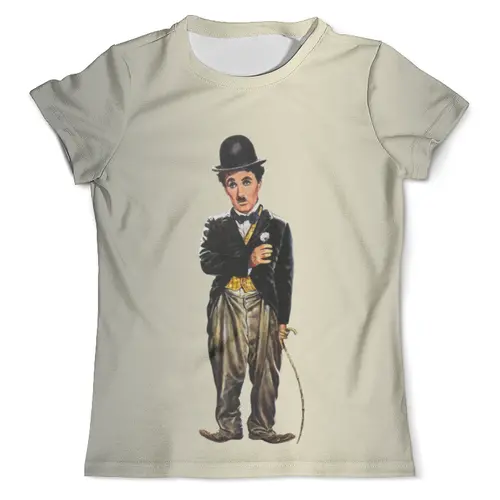 Заказать мужскую футболку в Москве. Футболка с полной запечаткой (мужская) Чарли Чаплин от T-shirt print  - готовые дизайны и нанесение принтов.