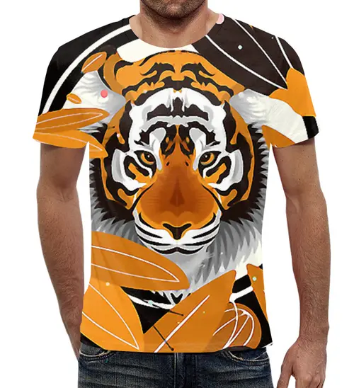 Заказать мужскую футболку в Москве. Футболка с полной запечаткой (мужская) Год тигра  от Print design  - готовые дизайны и нанесение принтов.