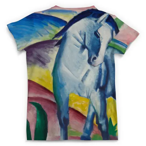 Заказать мужскую футболку в Москве. Футболка с полной запечаткой (мужская) Синий конь (Франц Марк) от trend - готовые дизайны и нанесение принтов.