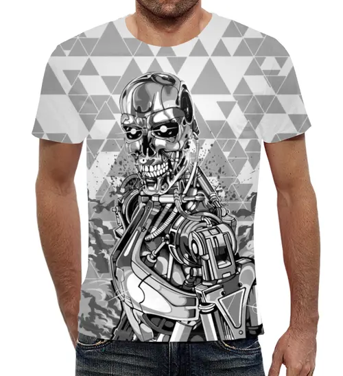 Заказать мужскую футболку в Москве. Футболка с полной запечаткой (мужская) The Terminator от balden - готовые дизайны и нанесение принтов.