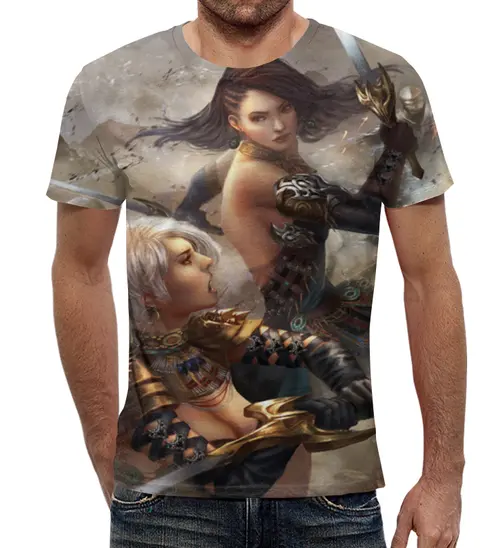 Заказать мужскую футболку в Москве. Футболка с полной запечаткой (мужская) Амазонки от ADMIN MMORPG - готовые дизайны и нанесение принтов.