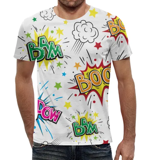 Заказать мужскую футболку в Москве. Футболка с полной запечаткой (мужская) Веселая абстракция от T-shirt print  - готовые дизайны и нанесение принтов.