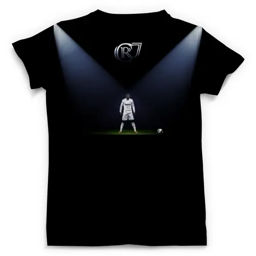Заказать мужскую футболку в Москве. Футболка с полной запечаткой (мужская) CR7 black от autostal@mail.ru - готовые дизайны и нанесение принтов.