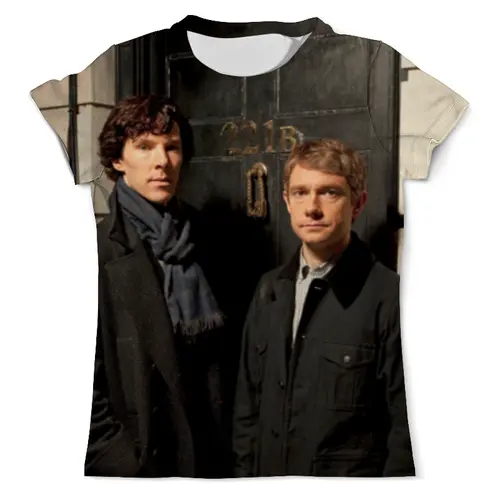 Заказать мужскую футболку в Москве. Футболка с полной запечаткой (мужская) Sherlock Holmes от cherdantcev - готовые дизайны и нанесение принтов.