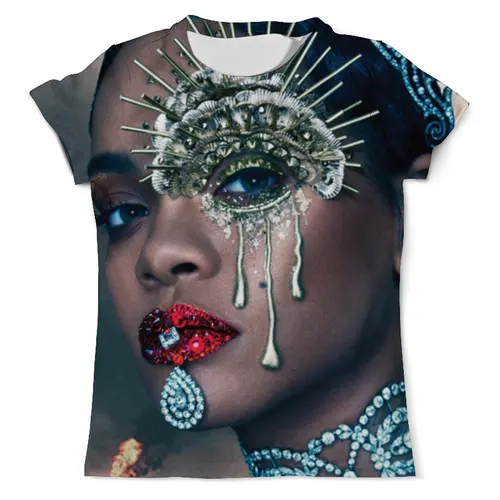 Заказать мужскую футболку в Москве. Футболка с полной запечаткой (мужская) Rihanna от Vladec11 - готовые дизайны и нанесение принтов.