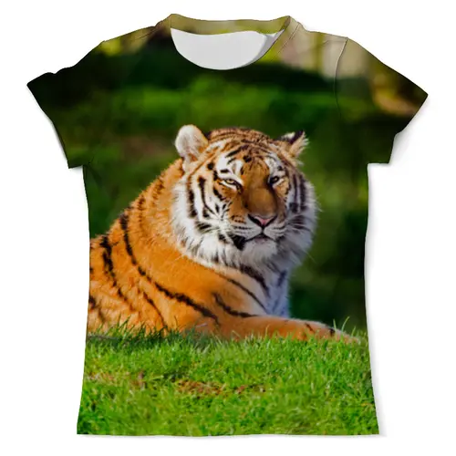 Заказать мужскую футболку в Москве. Футболка с полной запечаткой (мужская) Красивый тигр от Ирина - готовые дизайны и нанесение принтов.