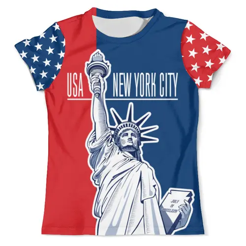 Заказать мужскую футболку в Москве. Футболка с полной запечаткой (мужская) New York City от balden - готовые дизайны и нанесение принтов.