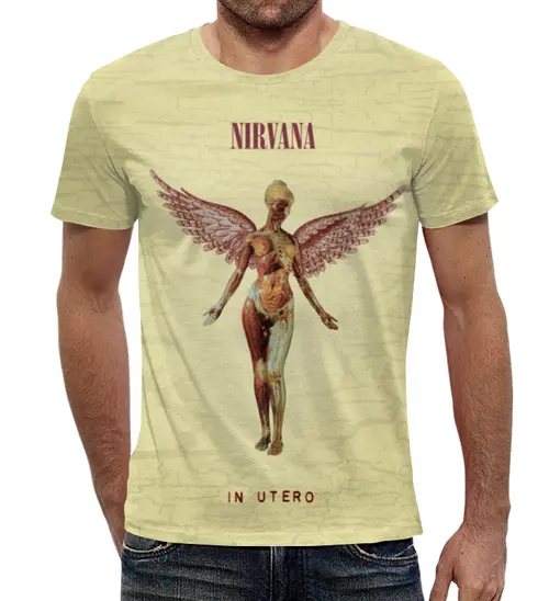 Заказать мужскую футболку в Москве. Футболка с полной запечаткой (мужская) Nirvana In Utero от inPrintio - готовые дизайны и нанесение принтов.