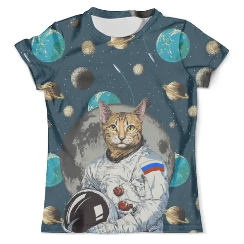 Заказать мужскую футболку в Москве. Футболка с полной запечаткой (мужская) Астронавт  от T-shirt print  - готовые дизайны и нанесение принтов.